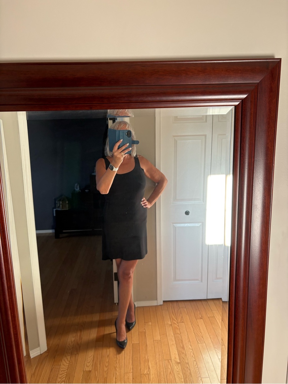 Sympli Black Mini Scoop Neck Dress